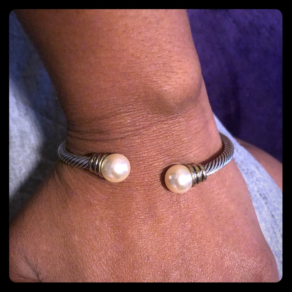 RMN SIGNATURE  CABLE PEARL BANGLE